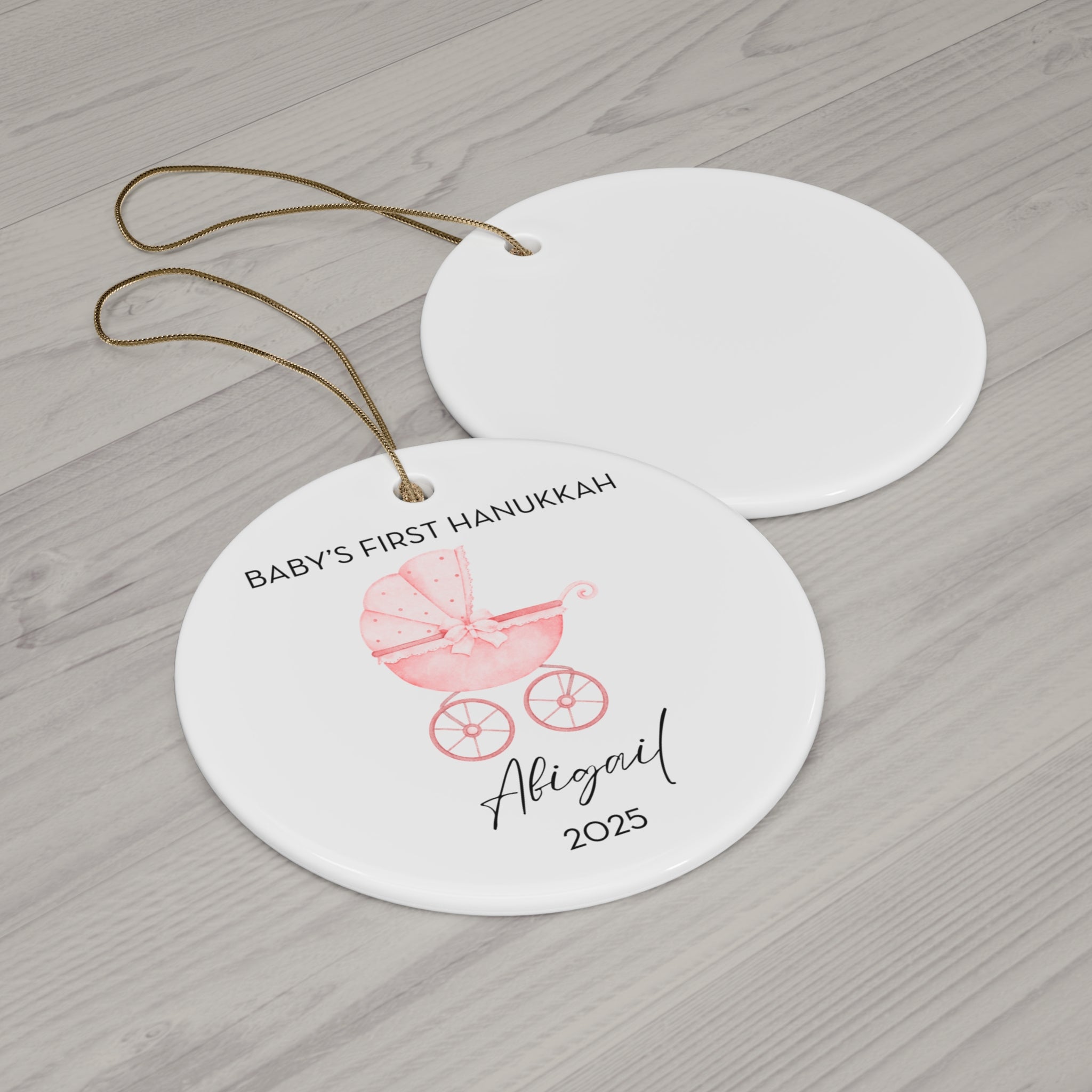 Personalized Bassinet Hanukkah Ornament, Baby's First Hanukkah Decoration, Jewish Holiday Keepsake, Festive Gift, Family Tradition