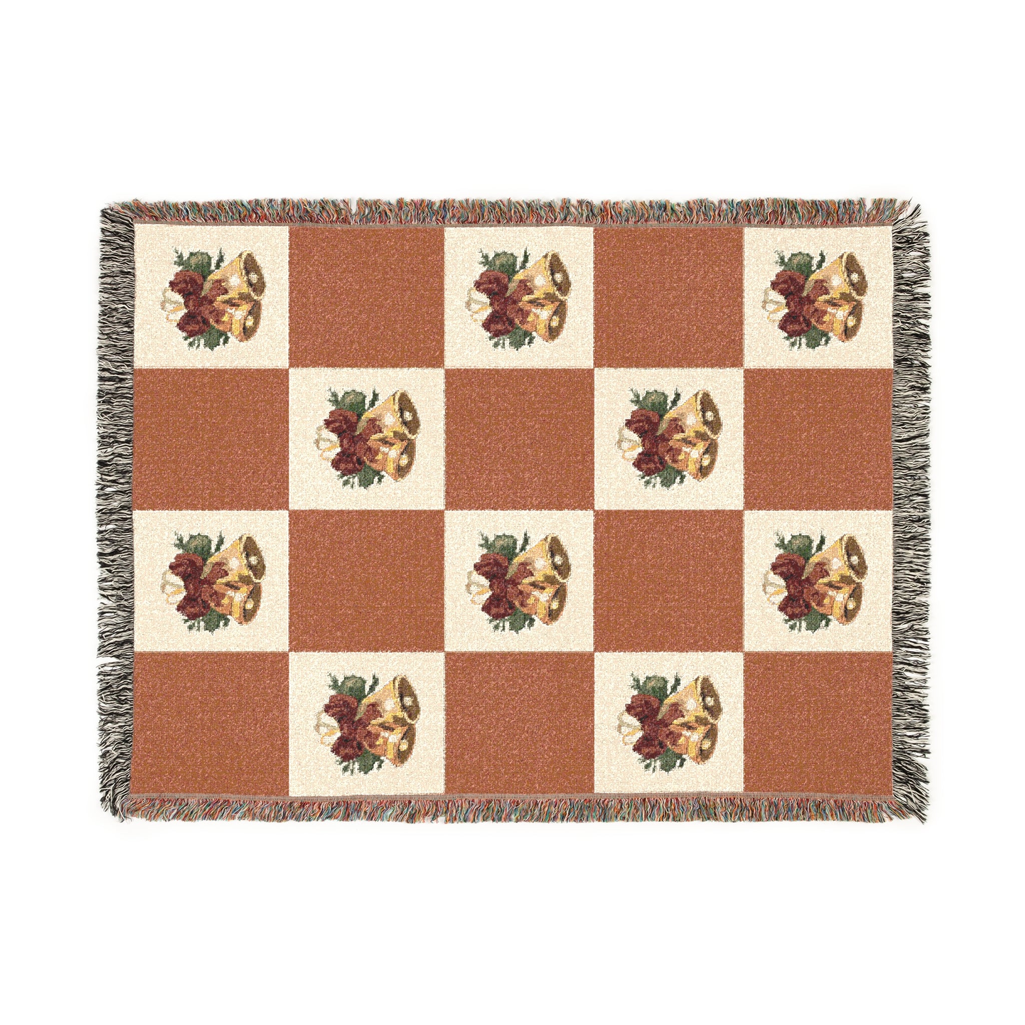 Cozy Woven Christmas Bells Blanket for Home Decor, Christmas Bell Throws, Vintage Christmas Bell Art, Gift for Cozy Nights, Christmas Decor