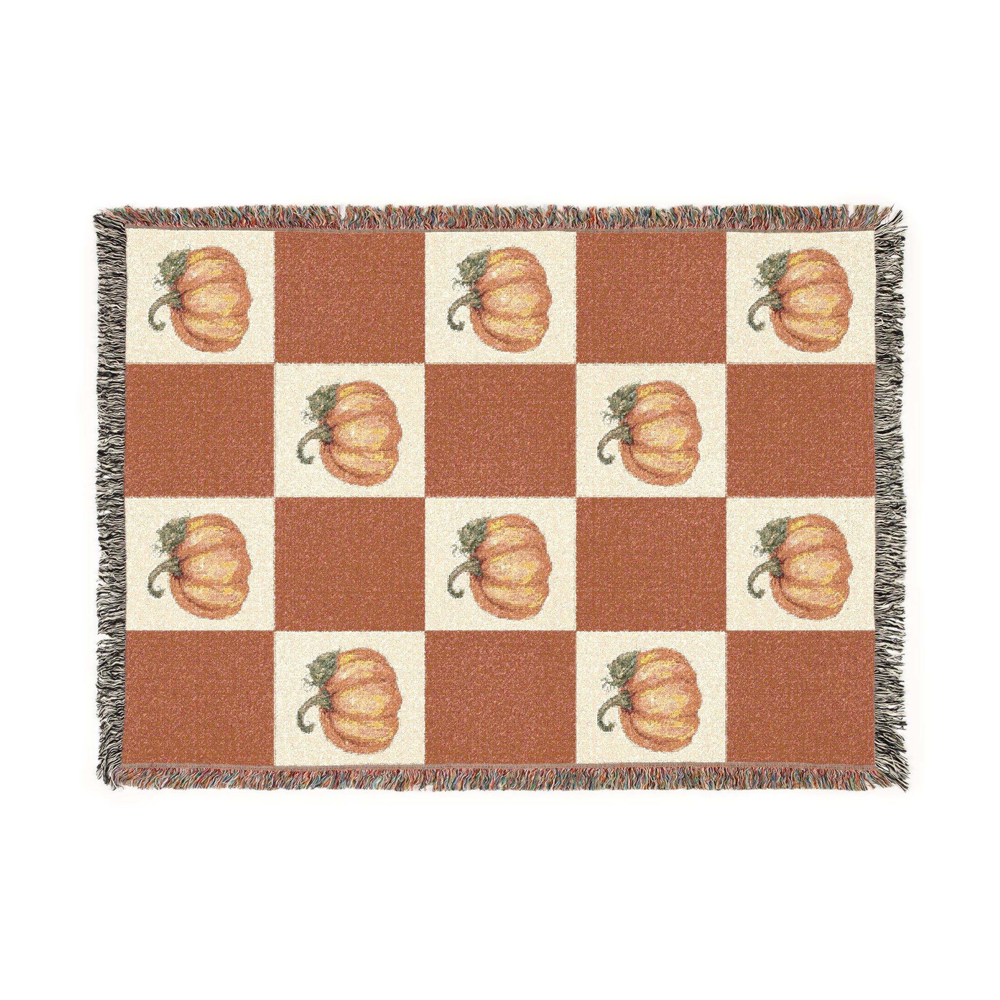 Cozy Woven Blanket for Home Decor, Fall Pumpkin Throws, Vintage Pumpkin Art, Gift for Cozy Nights, Halloween Decor