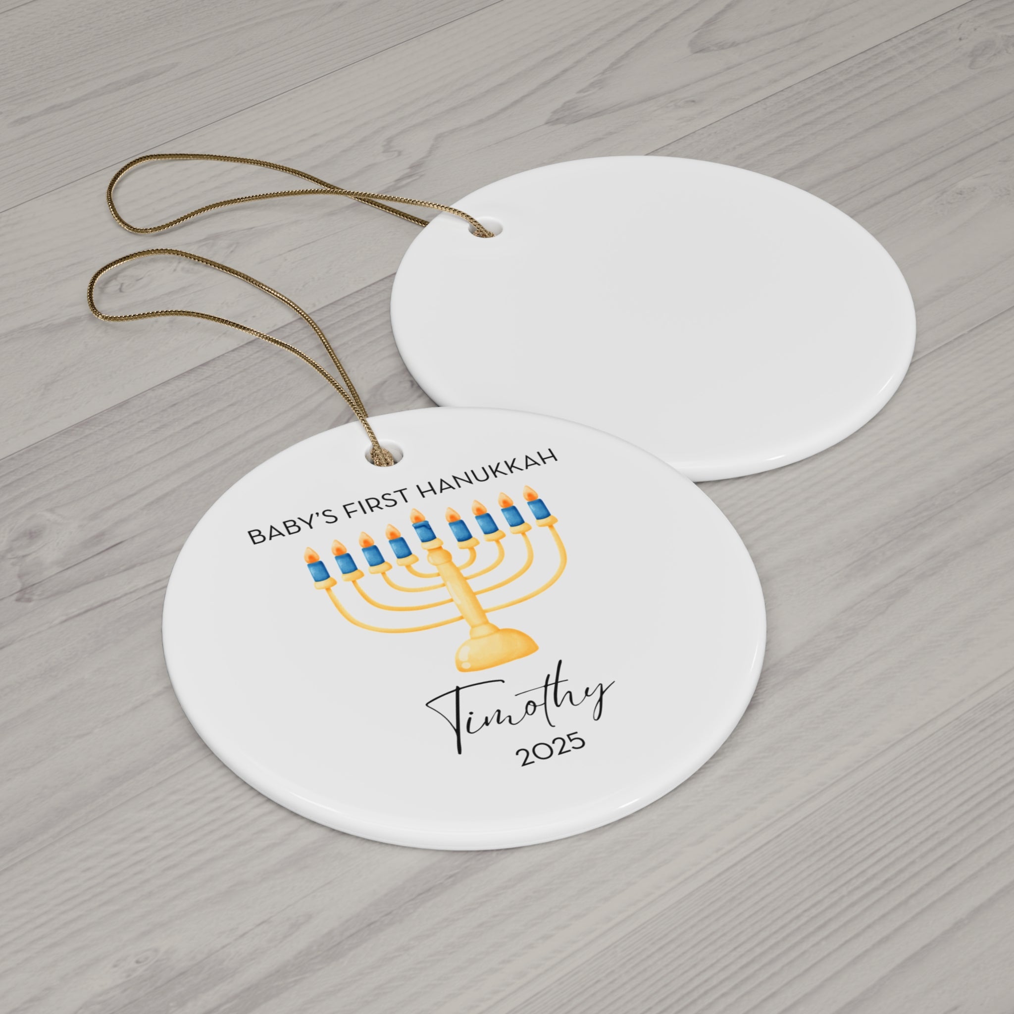 Personalized Menorah Hanukkah Ornament, Baby's First Hanukkah Decoration, Jewish Holiday Keepsake, Festive Gift, Family Tradition