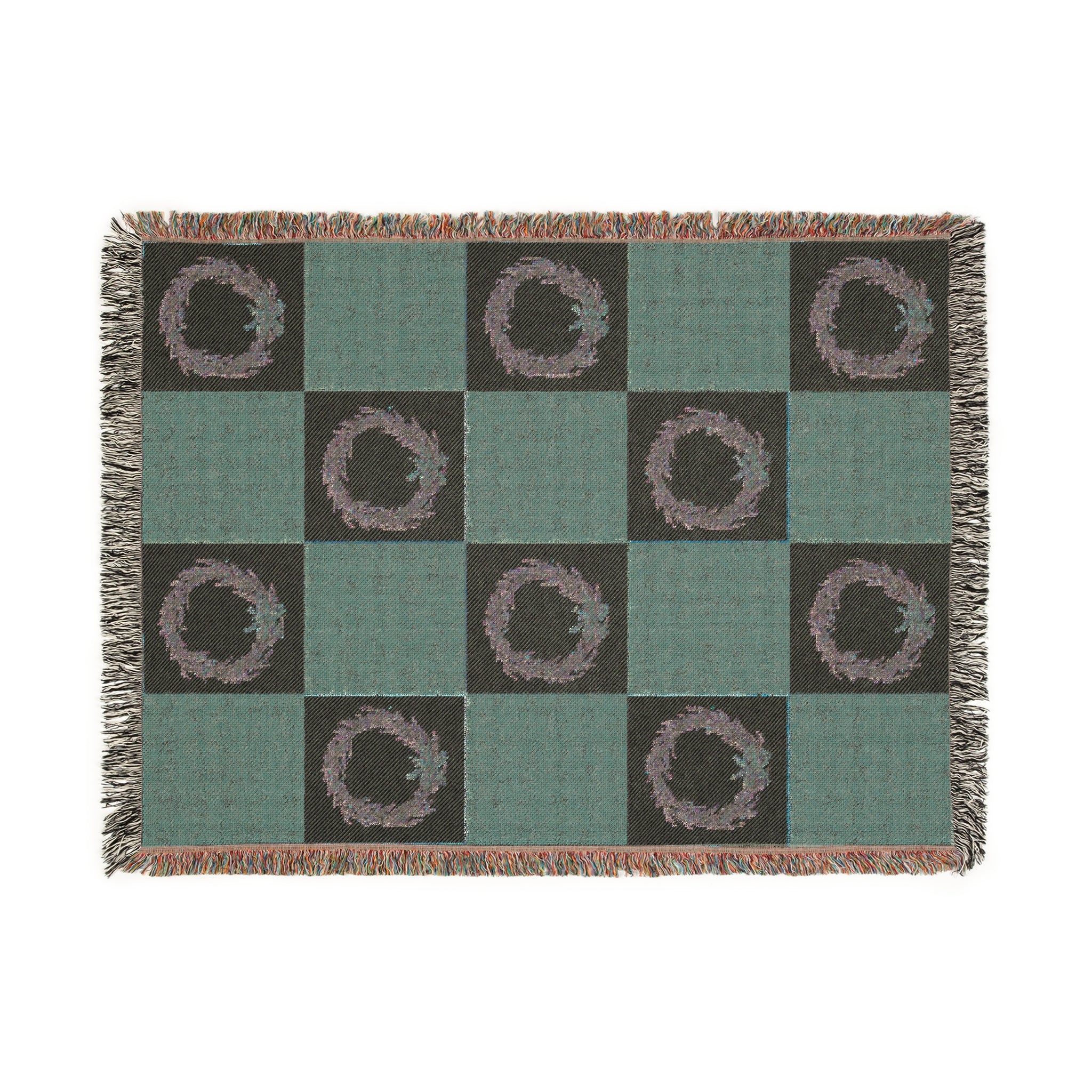 Cozy Woven Christmas Wreath Blanket for Home Decor, Winter Wreath Throws, Vintage Christmas Wreath Art, Gift for Cozy Nights, Christmas Decor