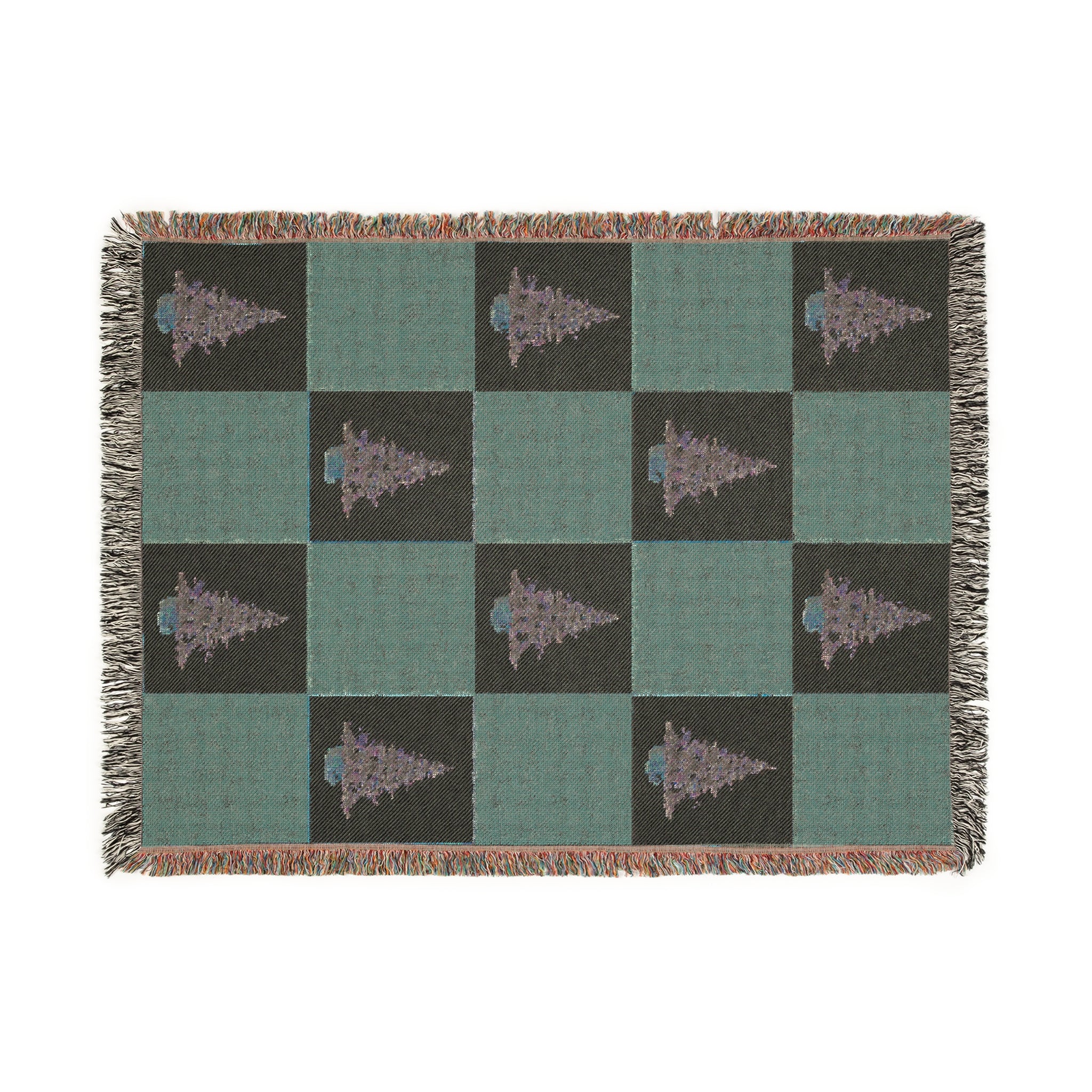 Cozy Woven Christmas Tree Blanket for Home Decor, Winter Christmas Tree Throws, Vintage Christmas Tree Art, Gift for Cozy Nights, Christmas Decor