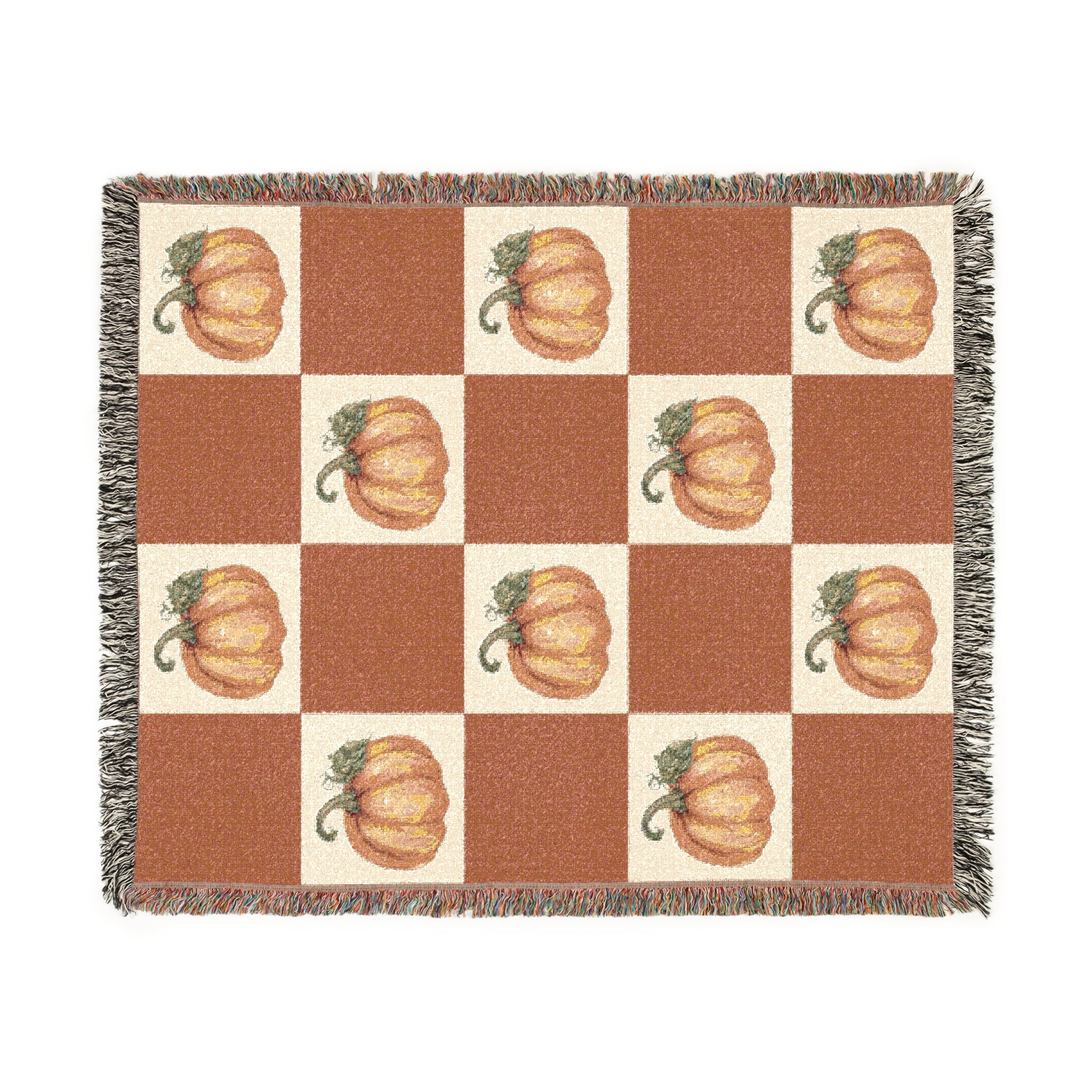 Cozy Woven Blanket for Home Decor, Fall Pumpkin Throws, Vintage Pumpkin Art, Gift for Cozy Nights, Halloween Decor
