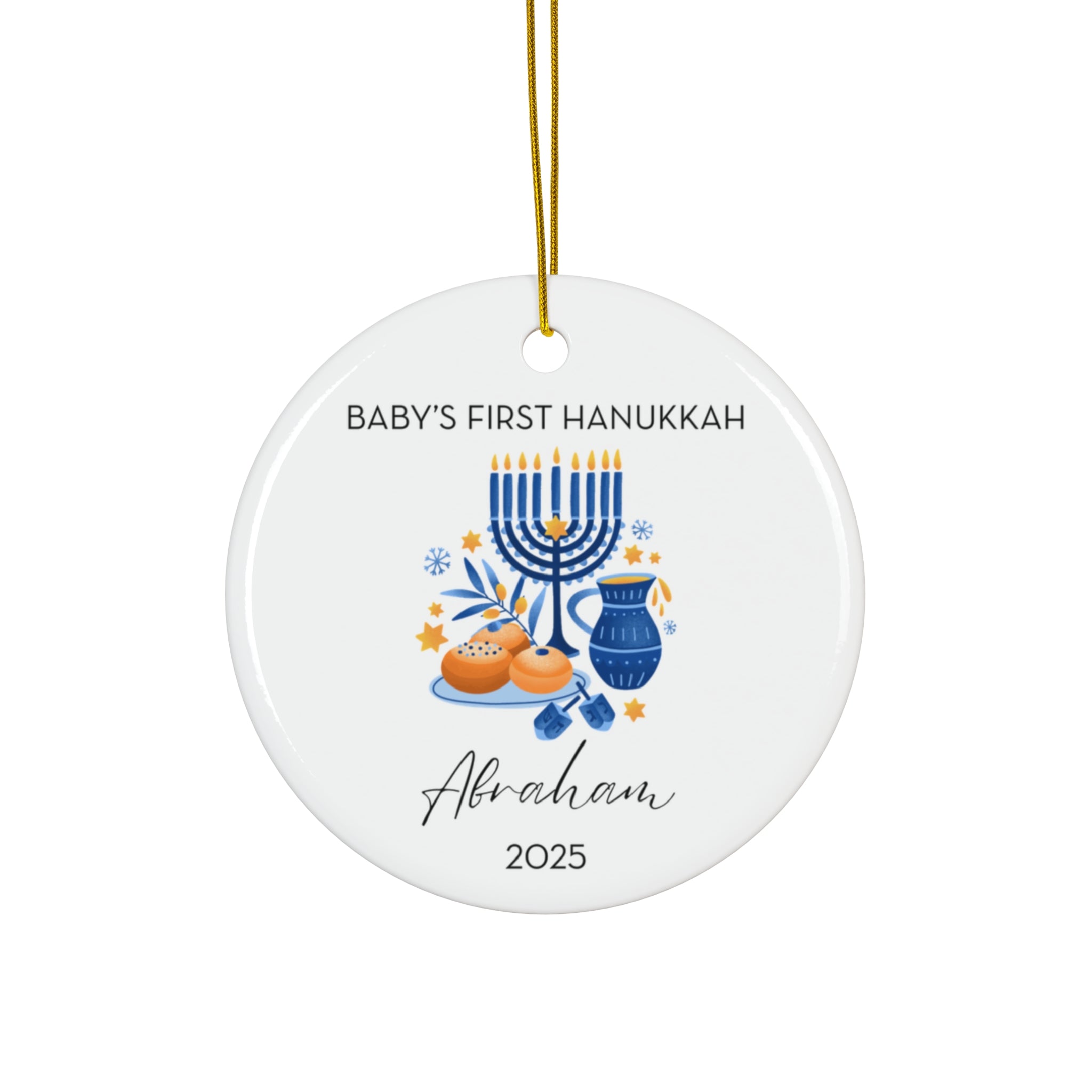 Personalized Hanukkah Feast Ornament, Baby's First Hanukkah Decoration, Jewish Holiday Keepsake, Festive Gift, Family Tradition