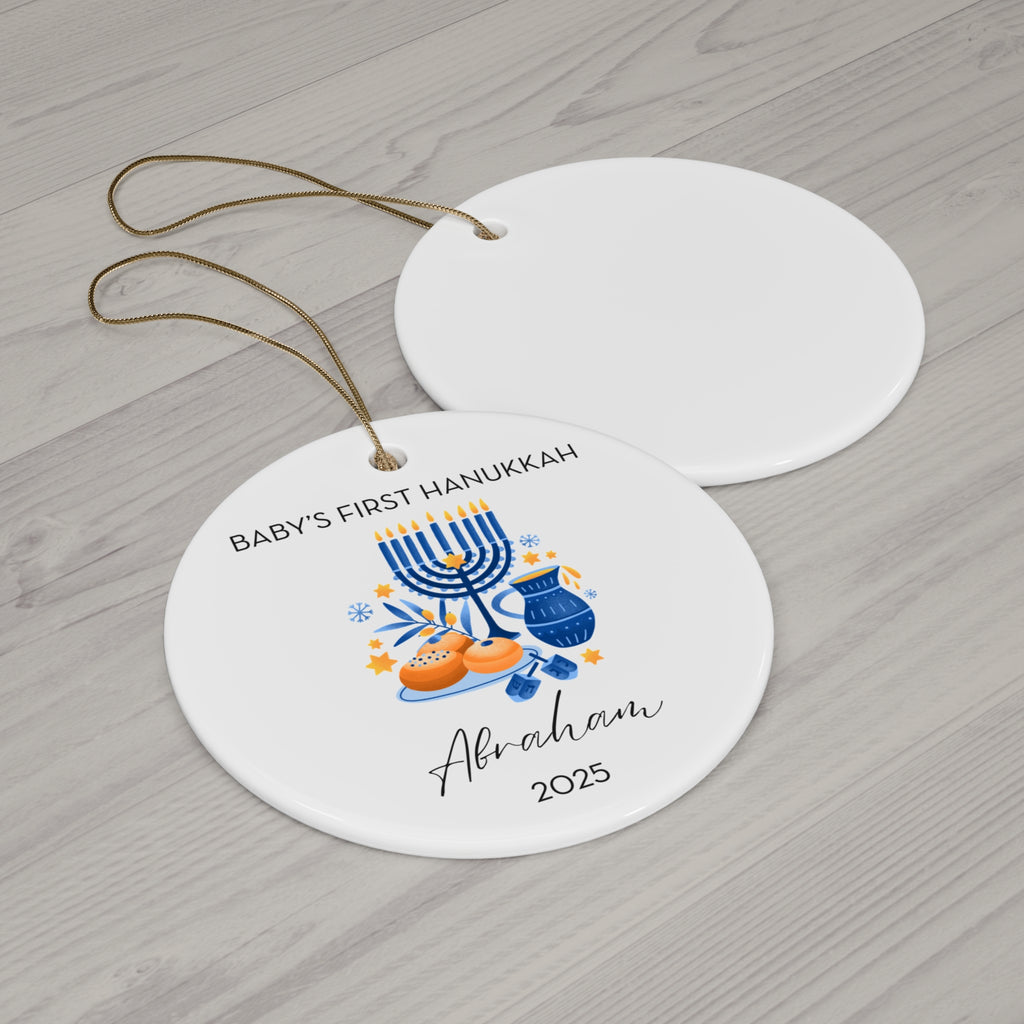 Personalized Hanukkah Feast Ornament, Baby's First Hanukkah Decoration, Jewish Holiday Keepsake, Festive Gift, Family Tradition