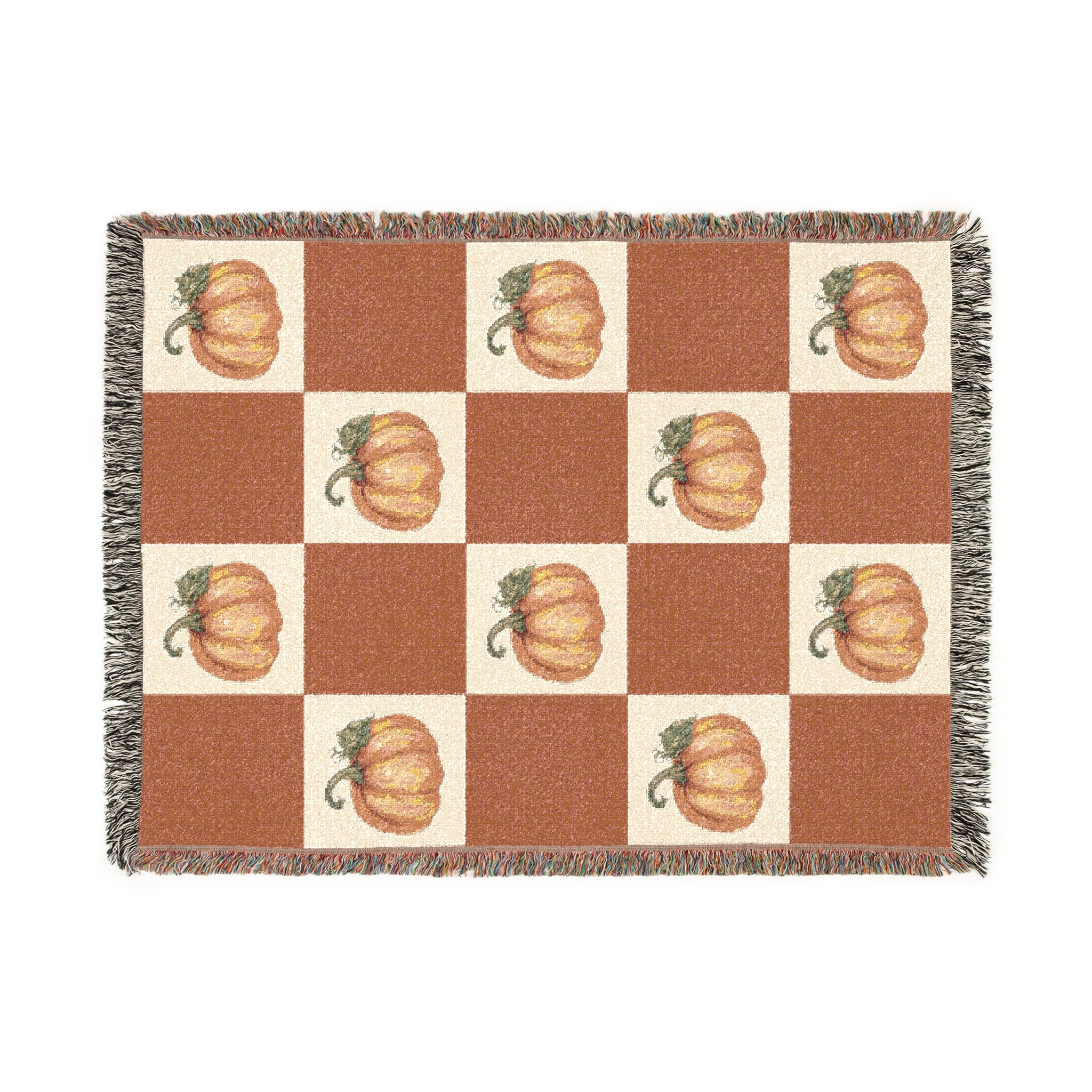 Cozy Woven Blanket for Home Decor, Fall Pumpkin Throws, Vintage Pumpkin Art, Gift for Cozy Nights, Halloween Decor