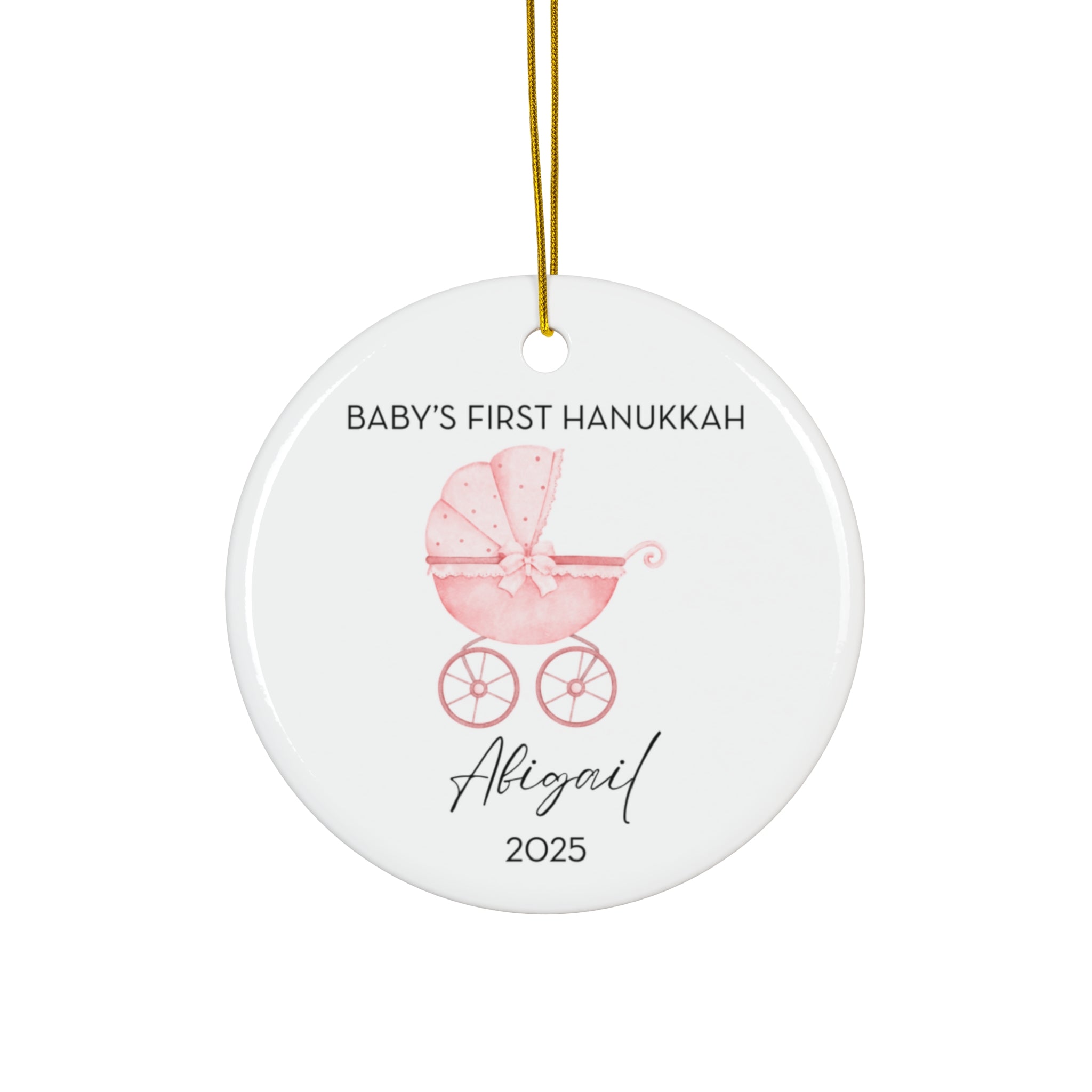 Personalized Bassinet Hanukkah Ornament, Baby's First Hanukkah Decoration, Jewish Holiday Keepsake, Festive Gift, Family Tradition