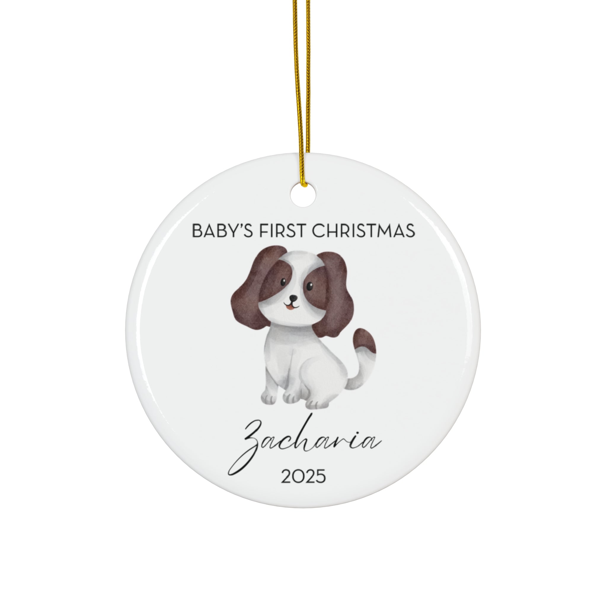 Personalized Baby's First Christmas Puppy Ornament, Cute Puppy Design, Unique Holiday Keepsake, New Baby Gift, Nursery Decor