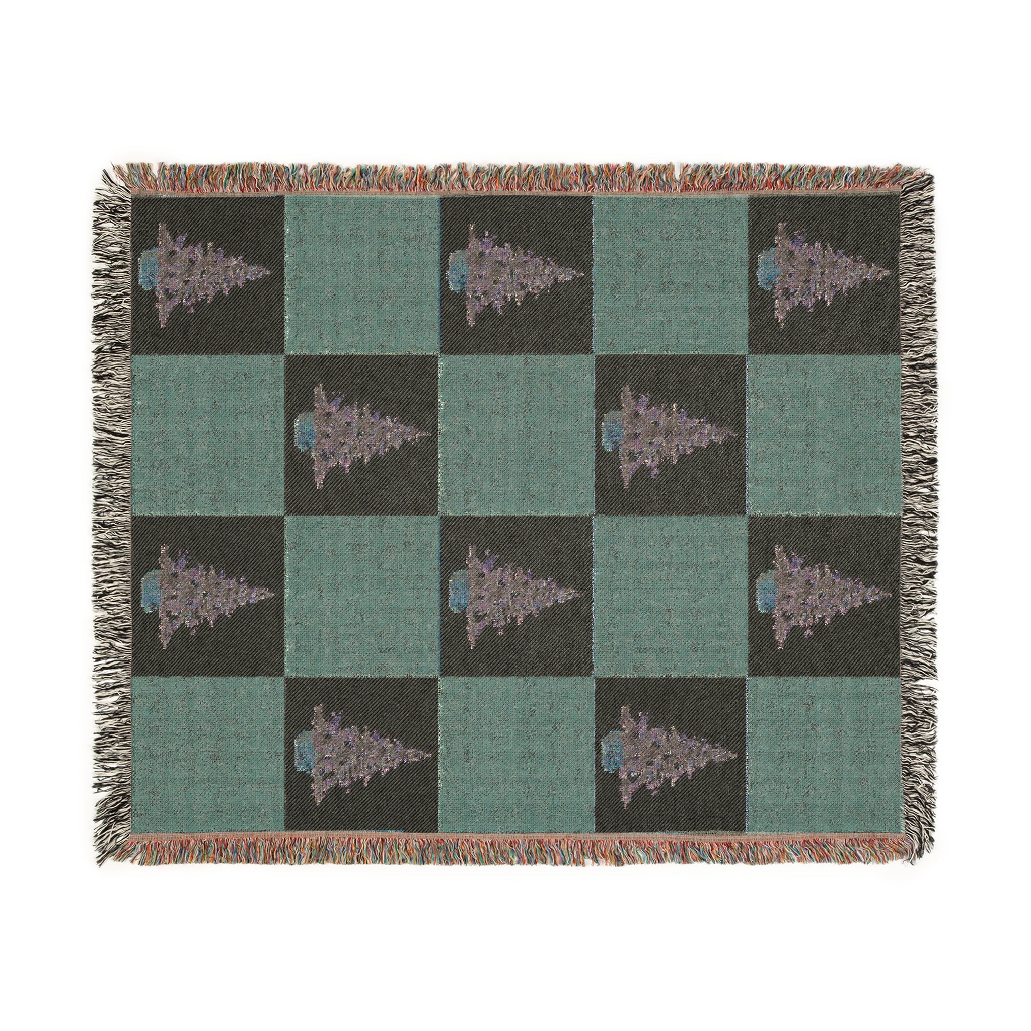 Cozy Woven Christmas Tree Blanket for Home Decor, Winter Christmas Tree Throws, Vintage Christmas Tree Art, Gift for Cozy Nights, Christmas Decor