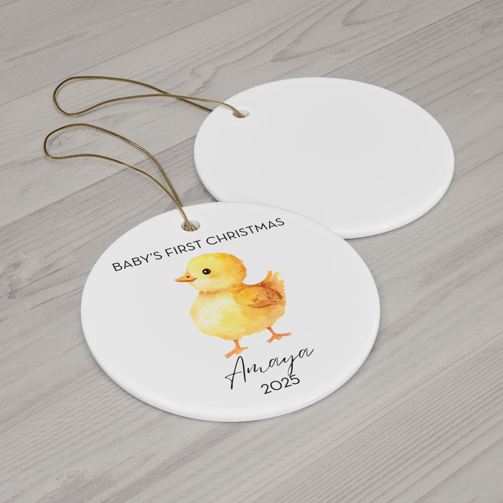 Personalized Baby's First Christmas Baby Chic Ornament, Cute Baby Chic Design, Unique Holiday Keepsake, New Baby Gift, Nursery Decor