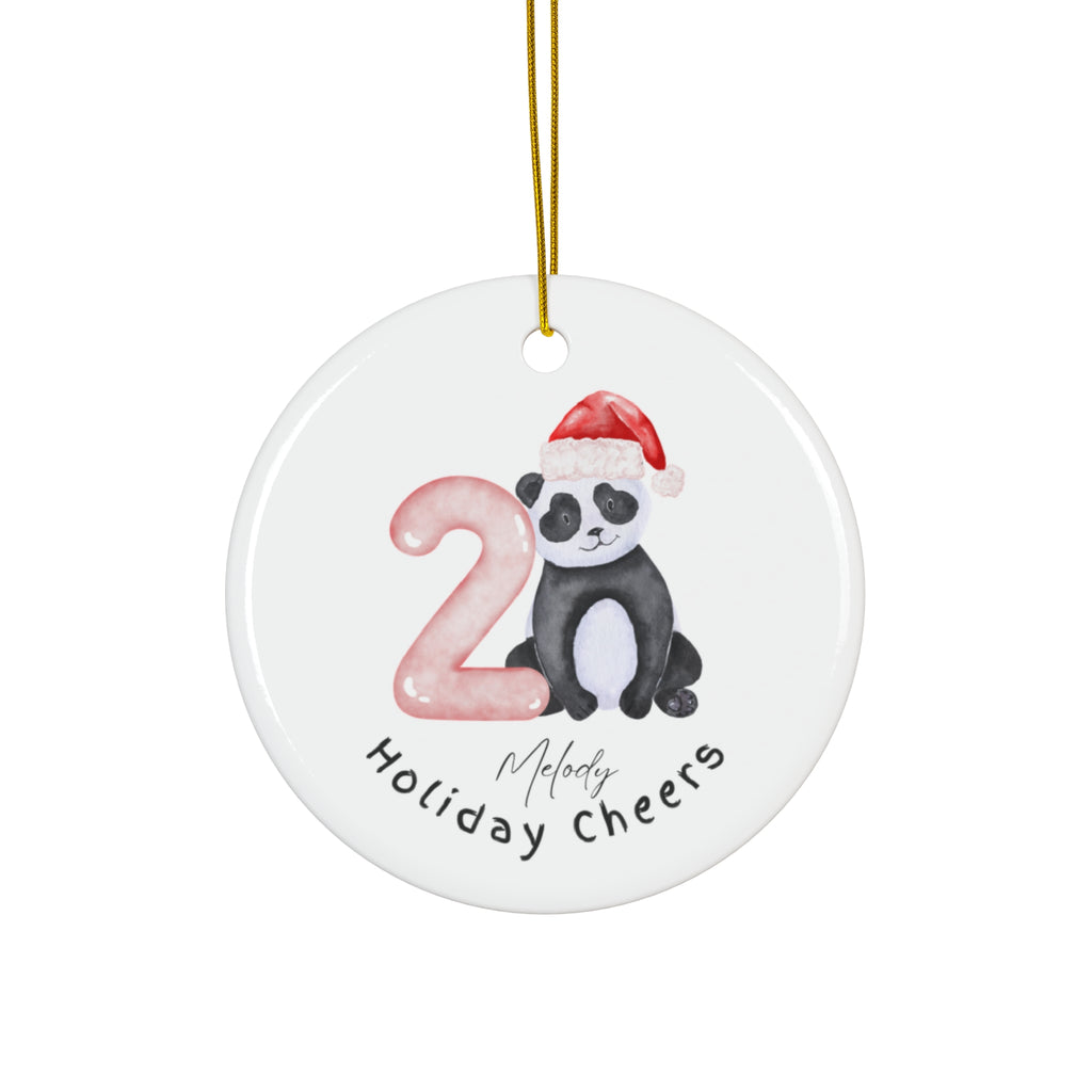 Ceramic Holiday Ornament 2 - Cute Panda Design, Christmas Decor, Festive Gift, Personalized Keepsake, Tree Decoration
