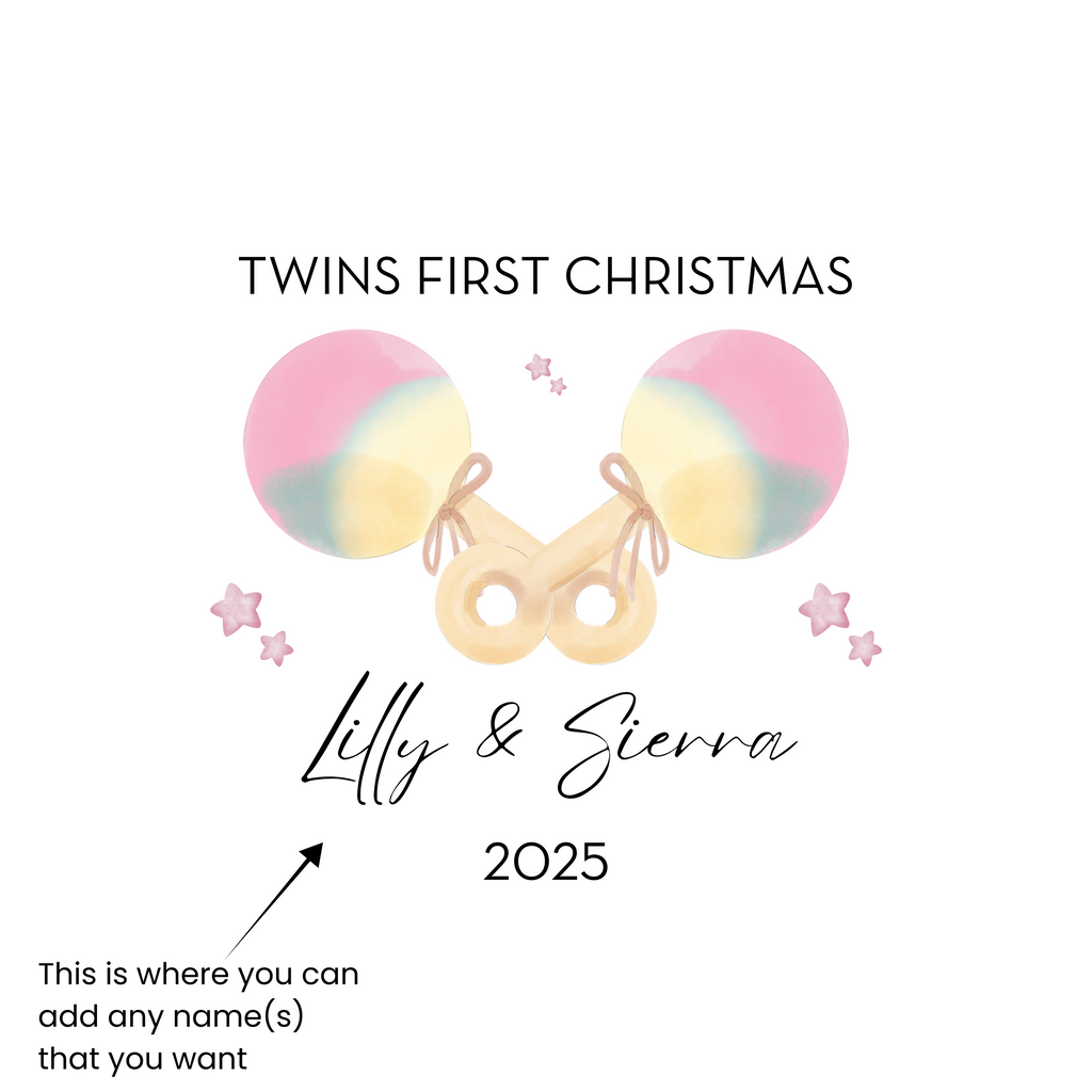 Personalized Twins Boy and Girl Family Ornament for Twins' First Christmas | Custom Keepsake Decoration | Baby's First Holiday | Unique Gift Idea | 2025 Memory